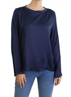 Blusa girocollo tinta unita 